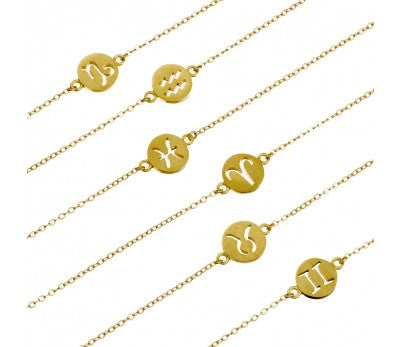 Zodiac Bracelet in Yellow Rose or White Gold